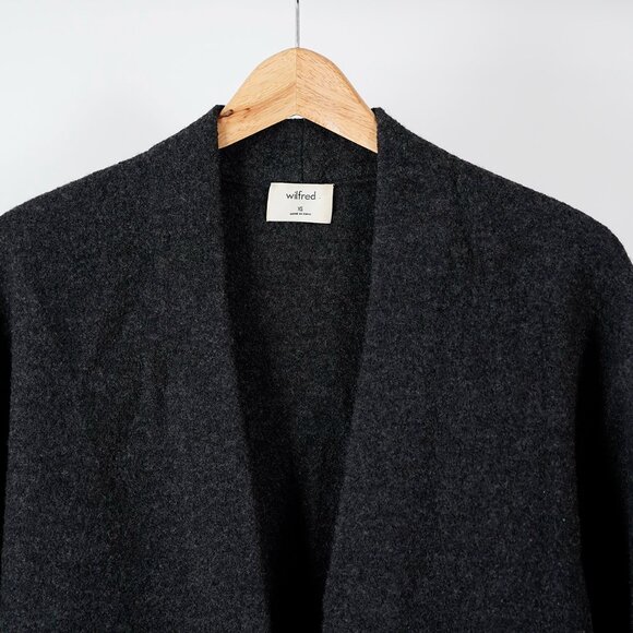 Aritzia Wilfred Brullon Cardigan, Merino Wool, Charcoal Grey, Size XS (generous) - Picture 3 of 11